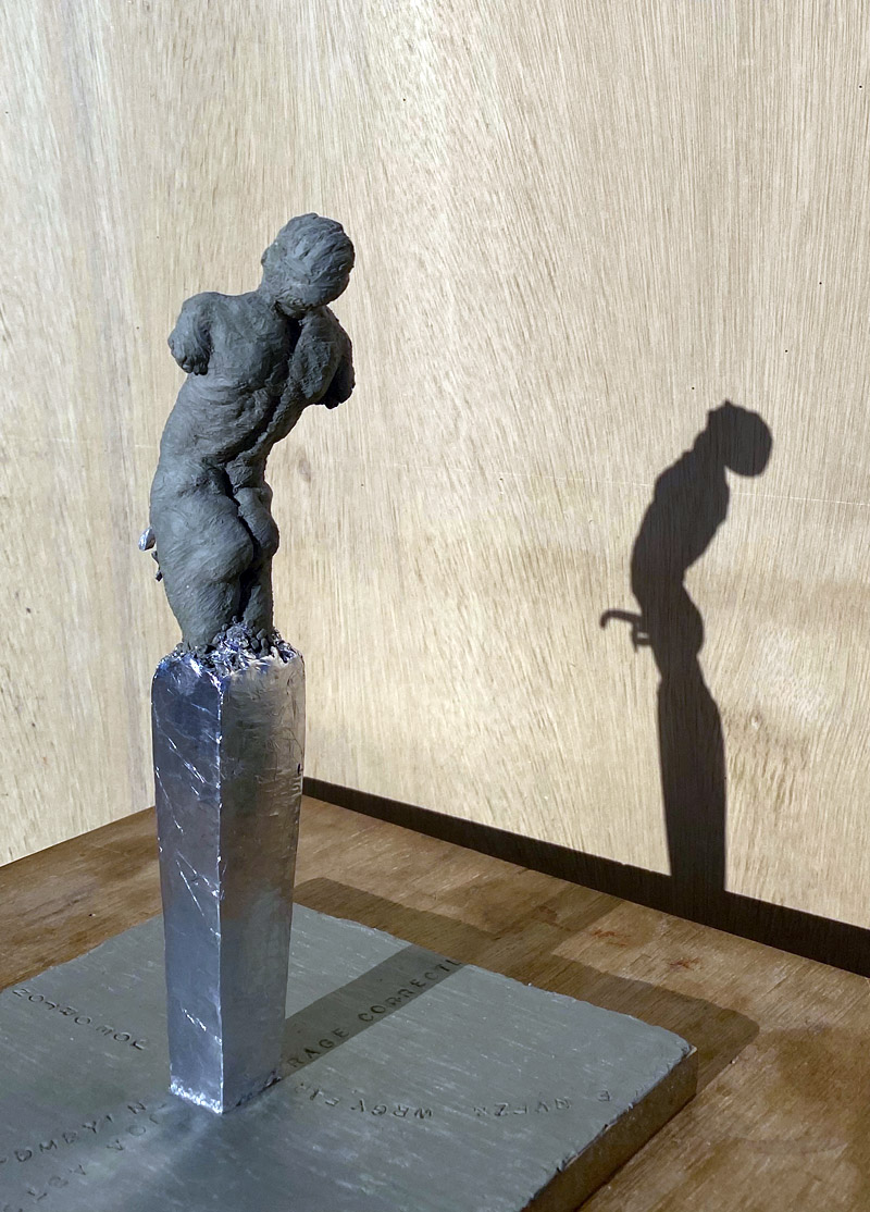 Joe Orton sculpture by Emma Lavender